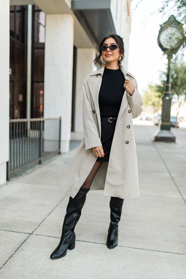 Over My Head Taupe Trench Coat