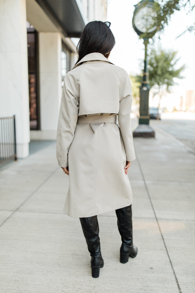 Over My Head Taupe Trench Coat