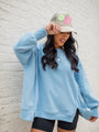 Scouted Out Blue Oversized Fleece Sweatshirt