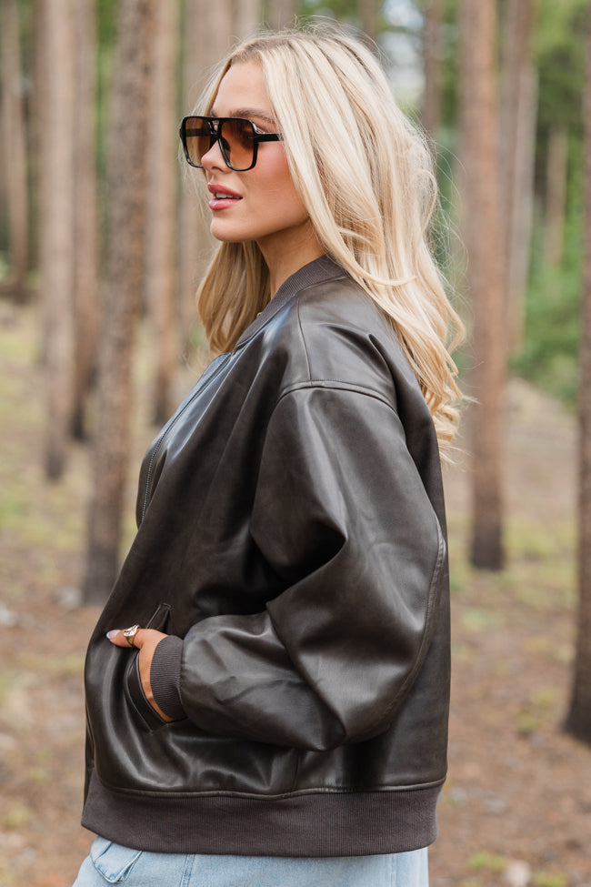 Oversized faux leather blazer newest