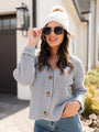 Chill Retreat Grey Waffle Cardigan