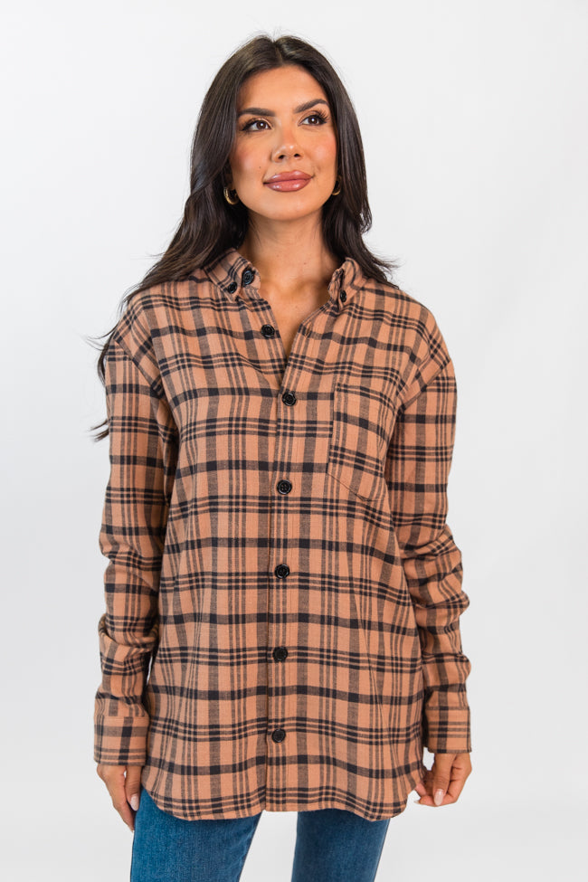 Nash Brown and Black Unisex Plaid Shirt Emily Fauver X Pink Lily