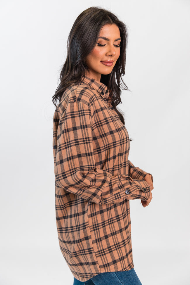 Nash Brown and Black Unisex Plaid Shirt Emily Fauver X Pink Lily