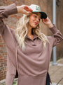 Rundown Brown Henley Pullover