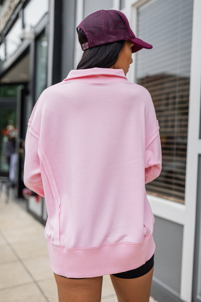 Rundown Pink Henley Pullover