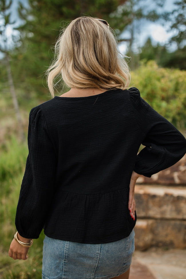 Close To Me Black Bow Detail Blouse