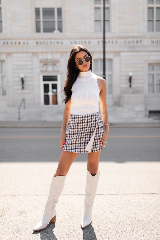 Sweet Escapes Brown Plaid Skort