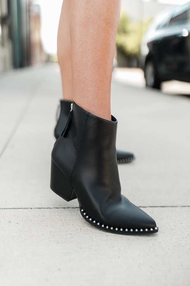 Black studded bootie fashion