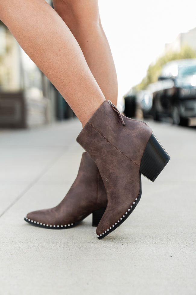 Collins Brown Studded Booties