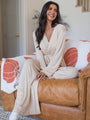 Right At Home Beige Wrap Pajama Top