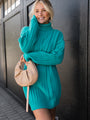 All Yours Teal Turtleneck Sweater Dress FINAL SALE