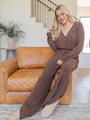 Heart To Heart Brown V-Neck Jumpsuit