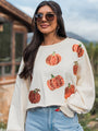 Pumpkin Spice Please Ivory Sequin Patch Sweatshirt FINAL SALE