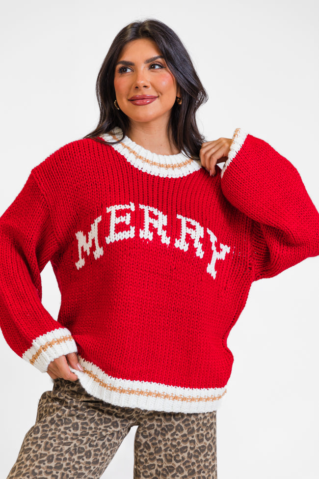 Merry and Bright Red Sweater