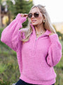 Signature Move Rose Fuzzy Quarter Zip Pullover