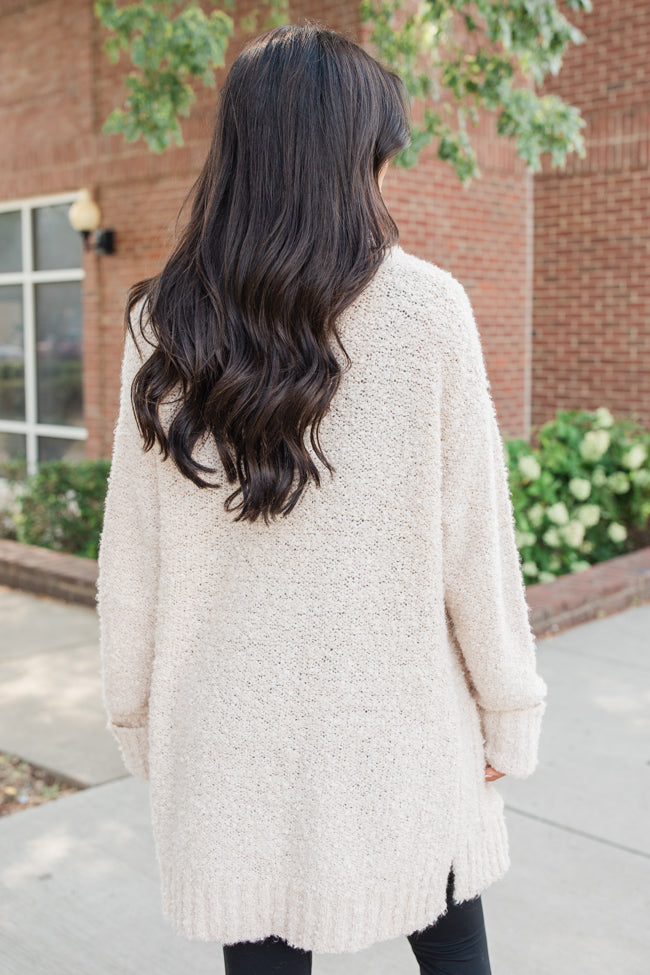 All Time Fav Beige Fuzzy Cardigan