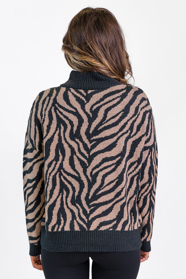 Make It Count In Wild Over You Quarter Zip Sweater