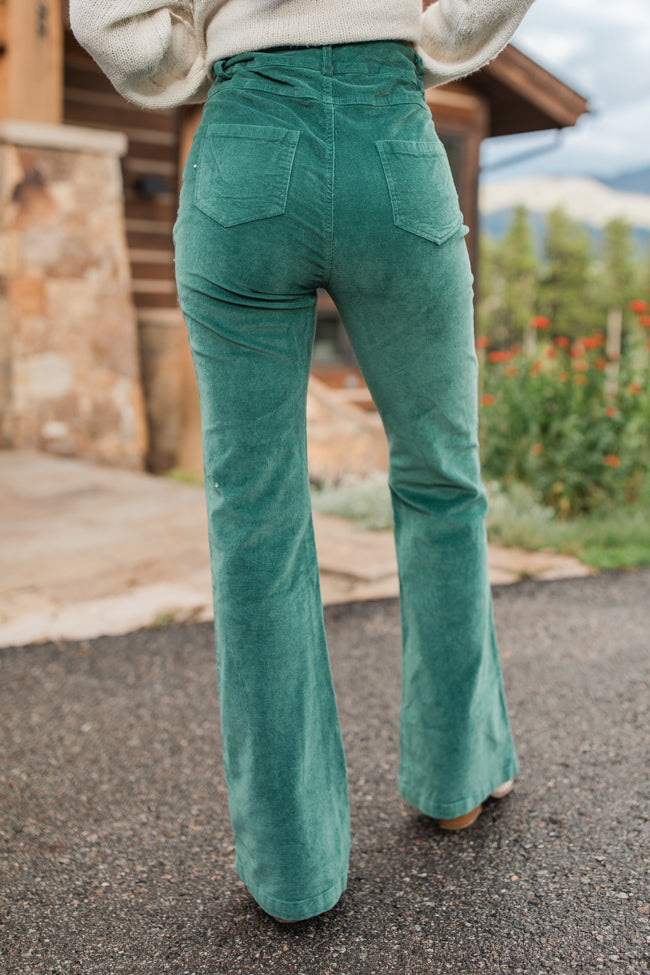 I Can't Forget Green Button Fly Corduroy Pants