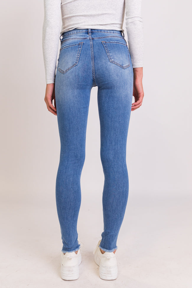 Chelsie Light Wash Busted Knee Jeans