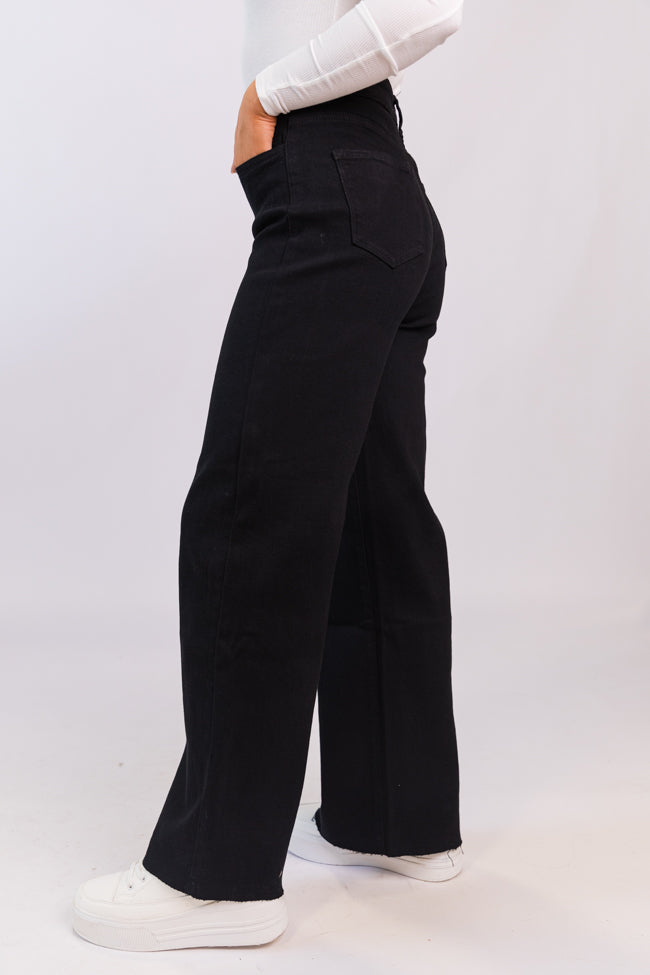 Kelsea Black Wash Wide Leg Jeans