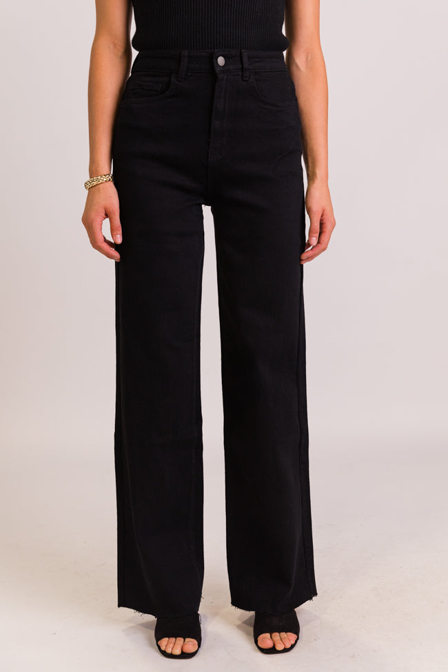 Kelsea Black Wash Wide Leg Tall Jeans SALE