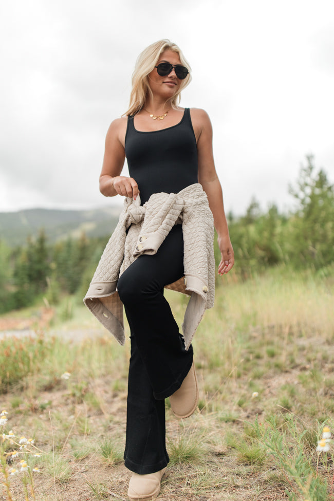 Race To The Top Black Flare Active Jumpsuit