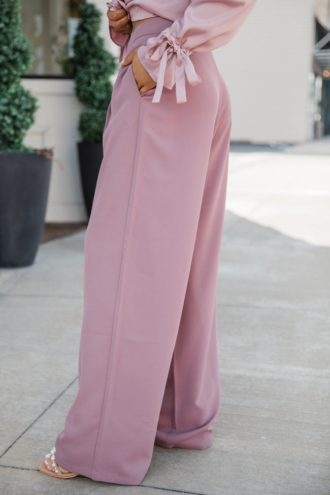 It's Your Day Mauve Wide Leg Trousers