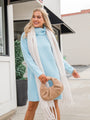 Faith In Love Sky Blue Turtleneck Sweater Dress