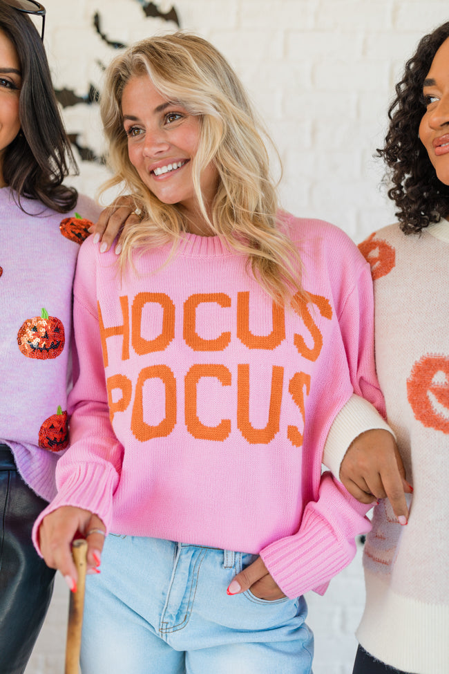 Spell On You Pink and Orange Hocus Pocus Sweater