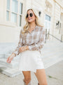 Paid My Dues Tan Lightweight Plaid Shirt FINAL SALE