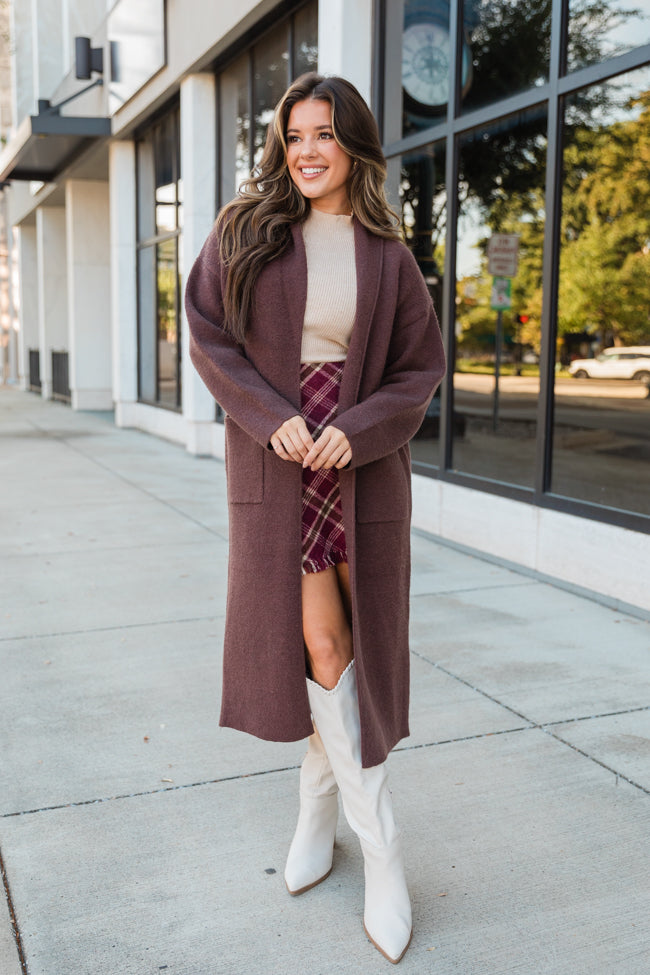 Go Where You Choose Chocolate Long Cardigan