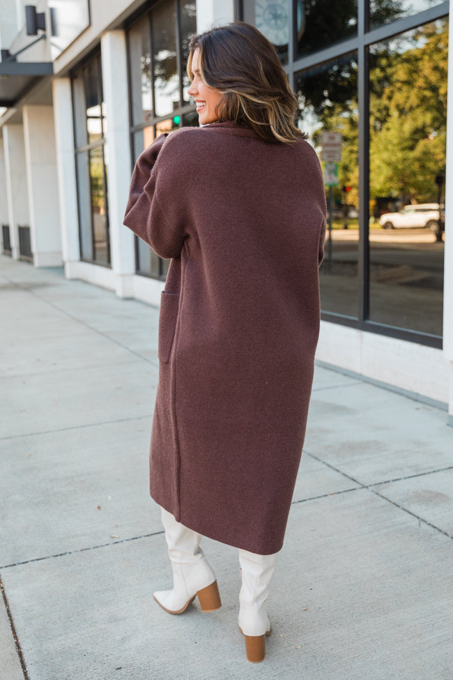 Go Where You Choose Chocolate Long Cardigan