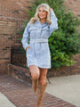 Plain Optimism Light Wash Belted Denim Dress