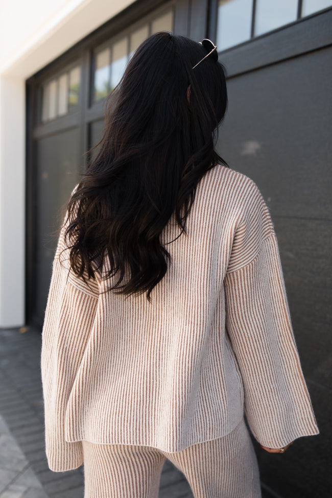 This Time Around Thick Ribbed Taupe Cardigan