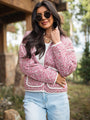 Set Me Free Berry Floral Quilted Jacket