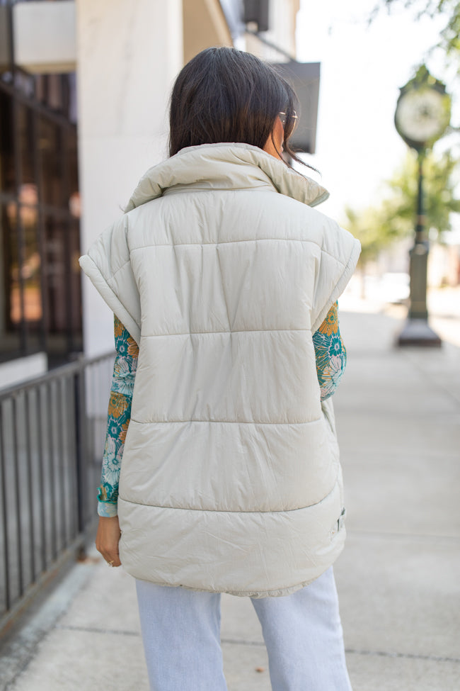 Best Bet Sage Oversized Puffer Vest