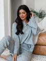 Downtime Heather Grey Ribbed Sweater Set