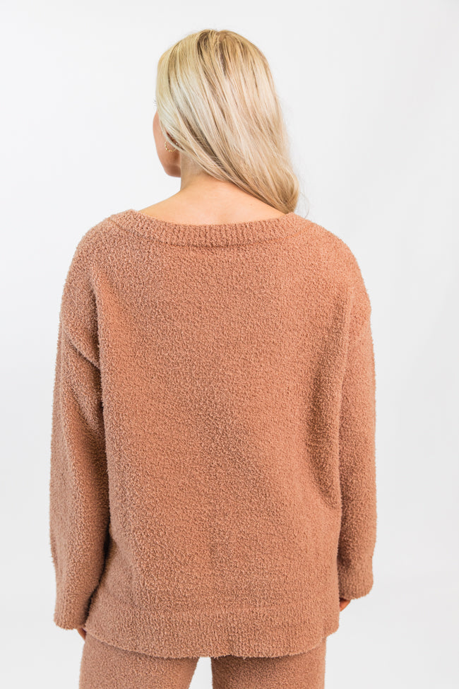 Dawn Teddy Fuzzy V-Neck Sweater SALE