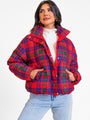 Puff It Up Red Plaid Puffer Jacket