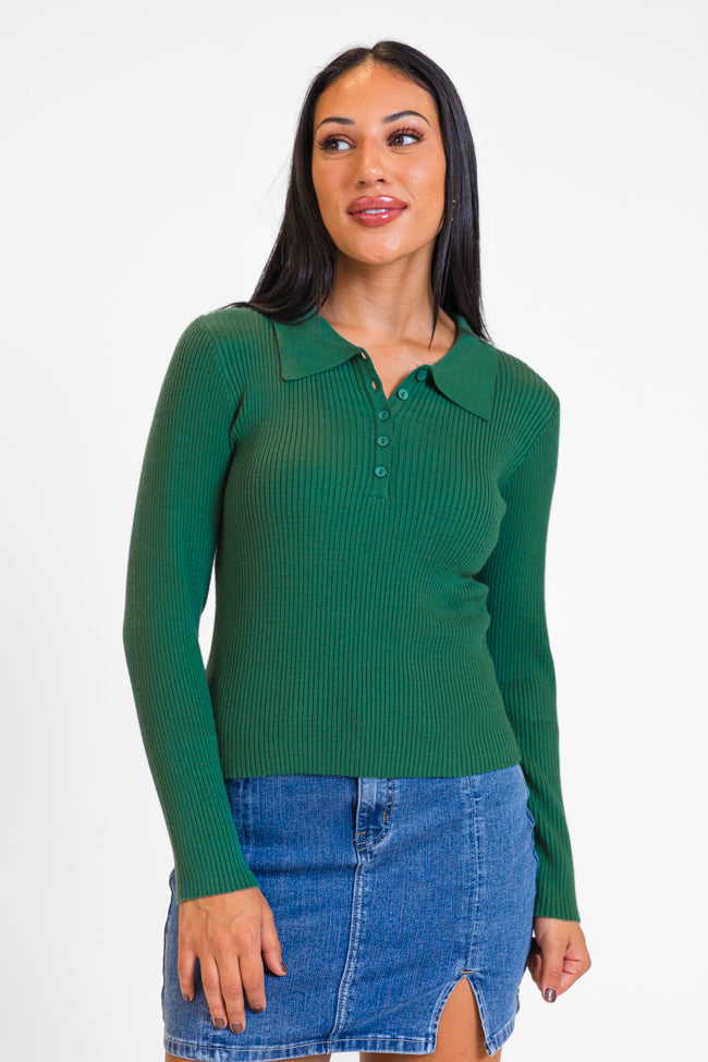 The Only Way Evergreen Collared Sweater