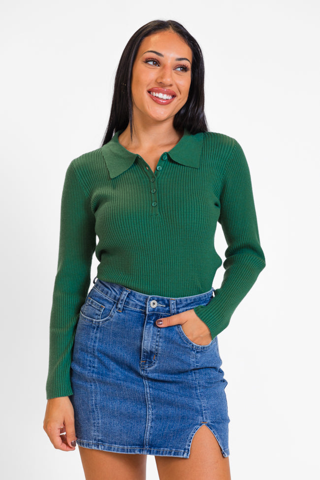 The Only Way Evergreen Collared Sweater