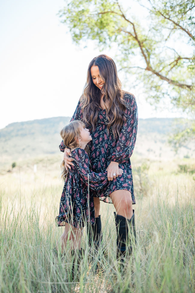 Kid's Ella Printed Smocked Dress Emily Fauver X Pink Lily