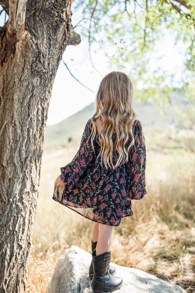 Kid's Ella Printed Smocked Dress Emily Fauver X Pink Lily