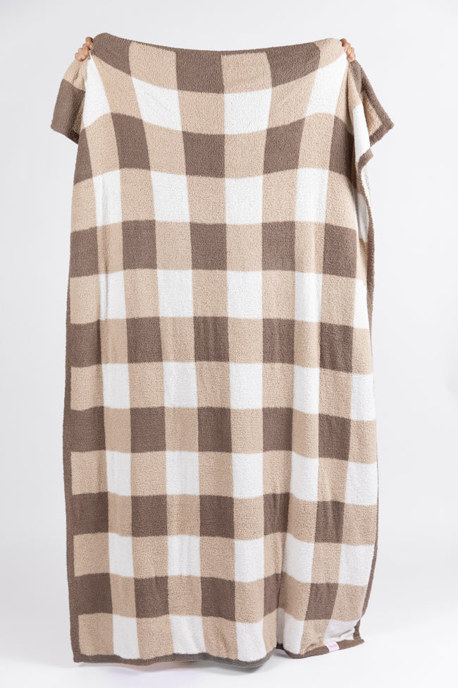 Make Me Believe Tan Gingham Blanket DOORBUSTER