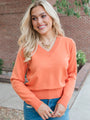 Let's Be Honest Rust V-Neck Sweater