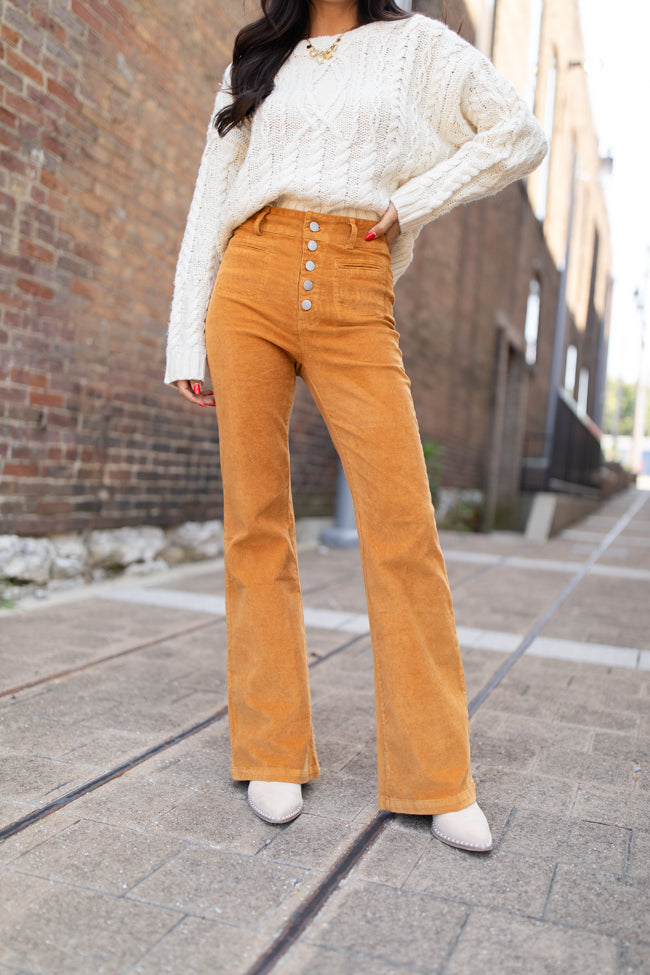 I Can't Forget Camel Button Fly Corduroy Pants