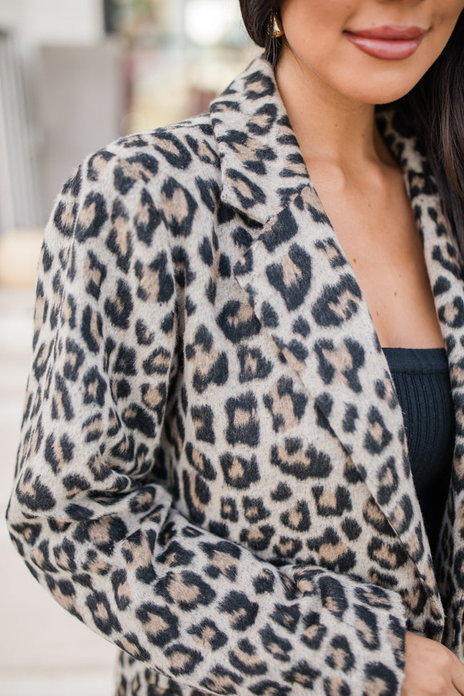 Do It Pronto Leopard Wool Blend Blazer Coat