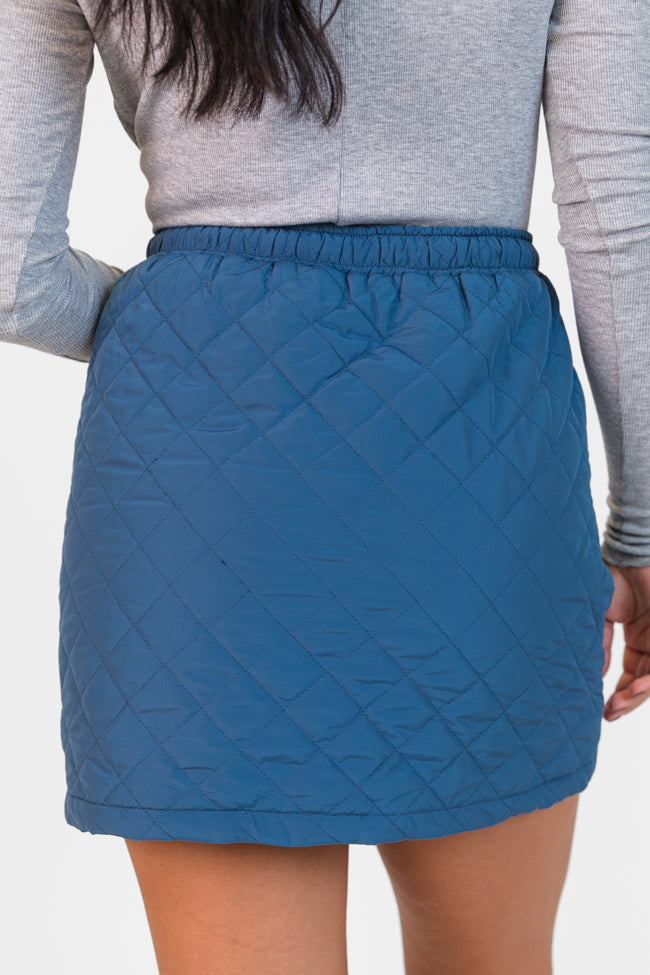 Colder Weather Blue Quilted Skort