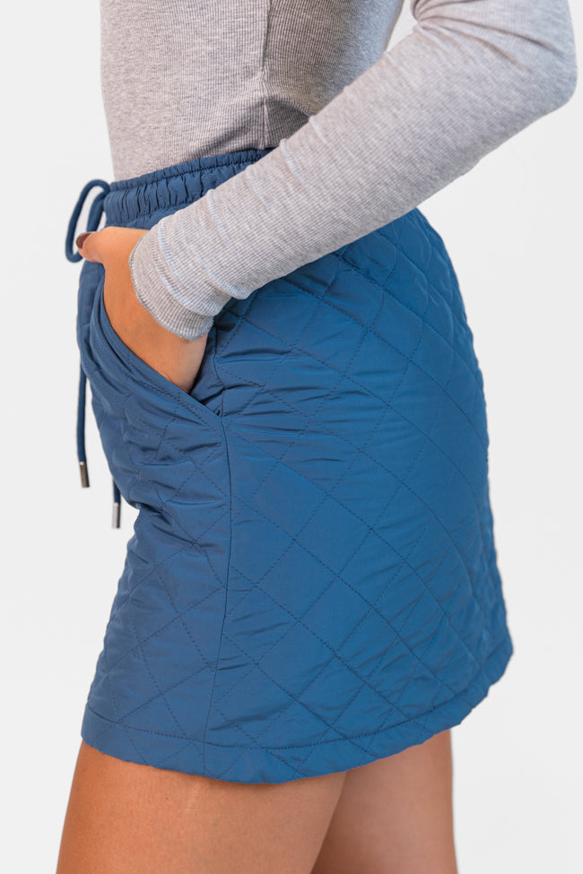 Colder Weather Blue Quilted Skort