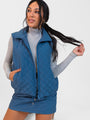 Mountainside Moment Cropped Blue Quilted Puffer Vest